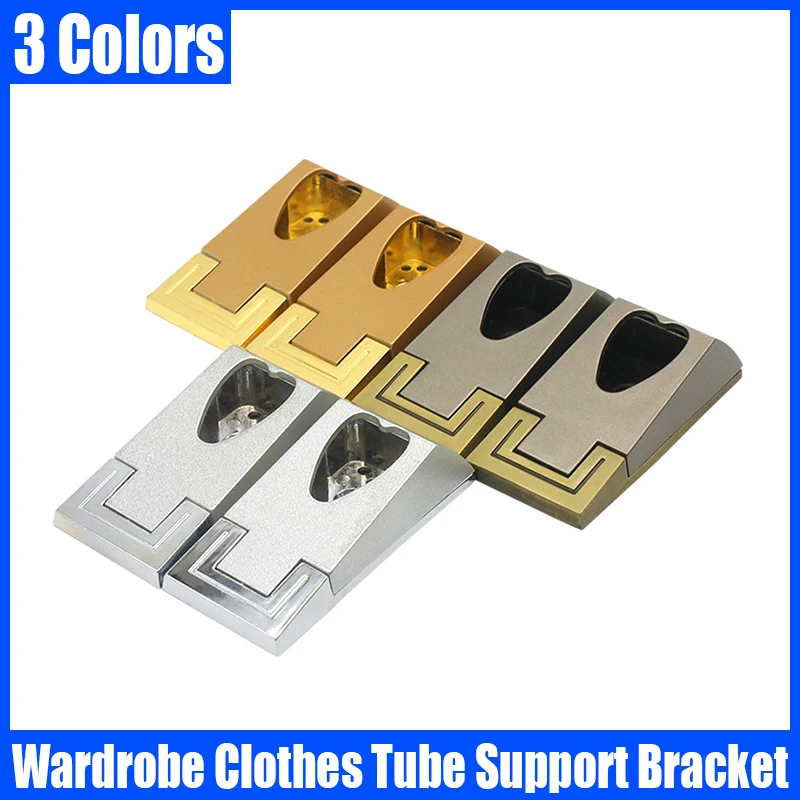 

2PCS Heart-shaped Wardrobe Clothes Tube Support Closet Rod Pole End Bracket Hanging Clothes Pole Bracket Holder Hardware