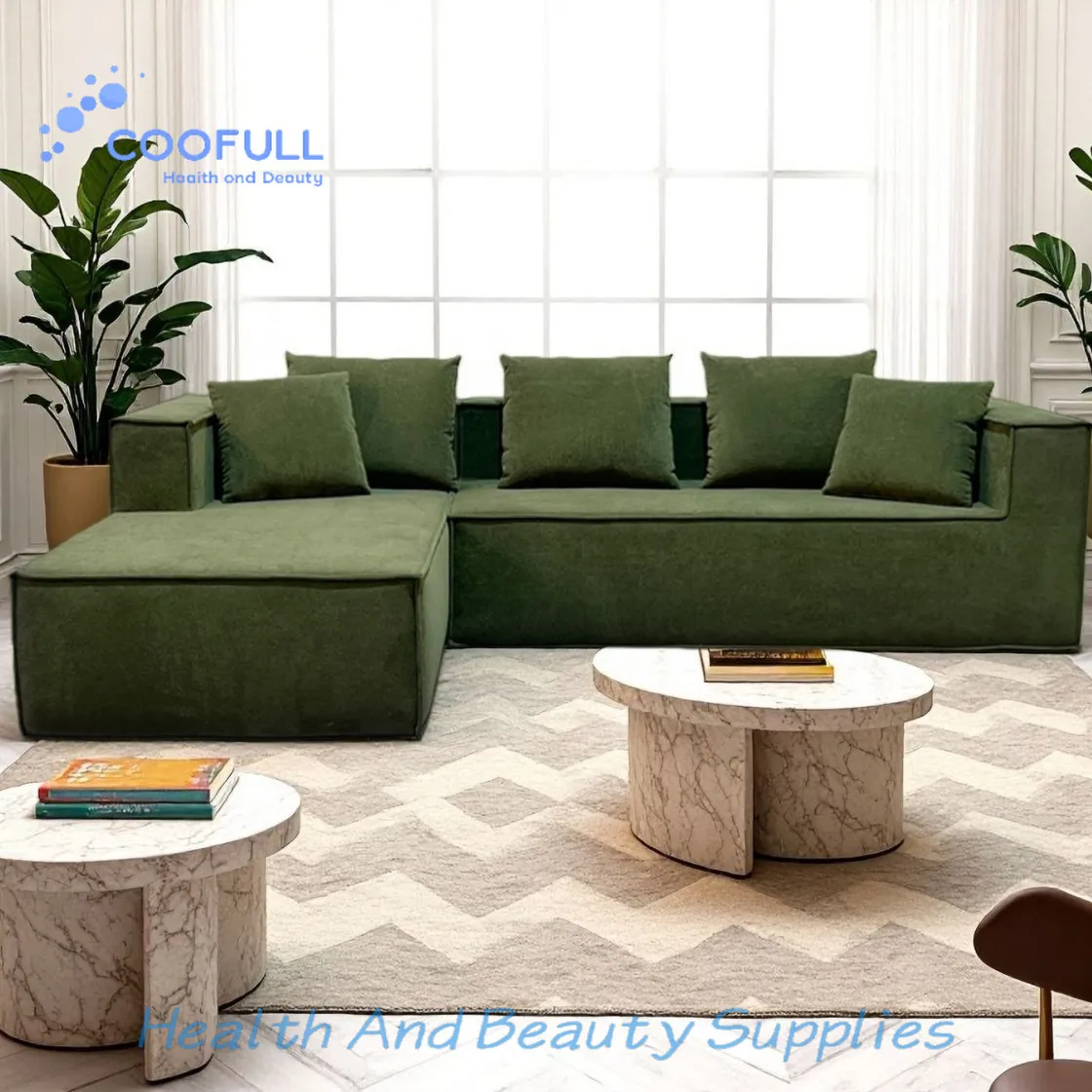 Coofull Cross-border E-commerce Minimalism One Seat Fabric Compressed Sofa with Sponge Filling for Living Room & Bedroom Use