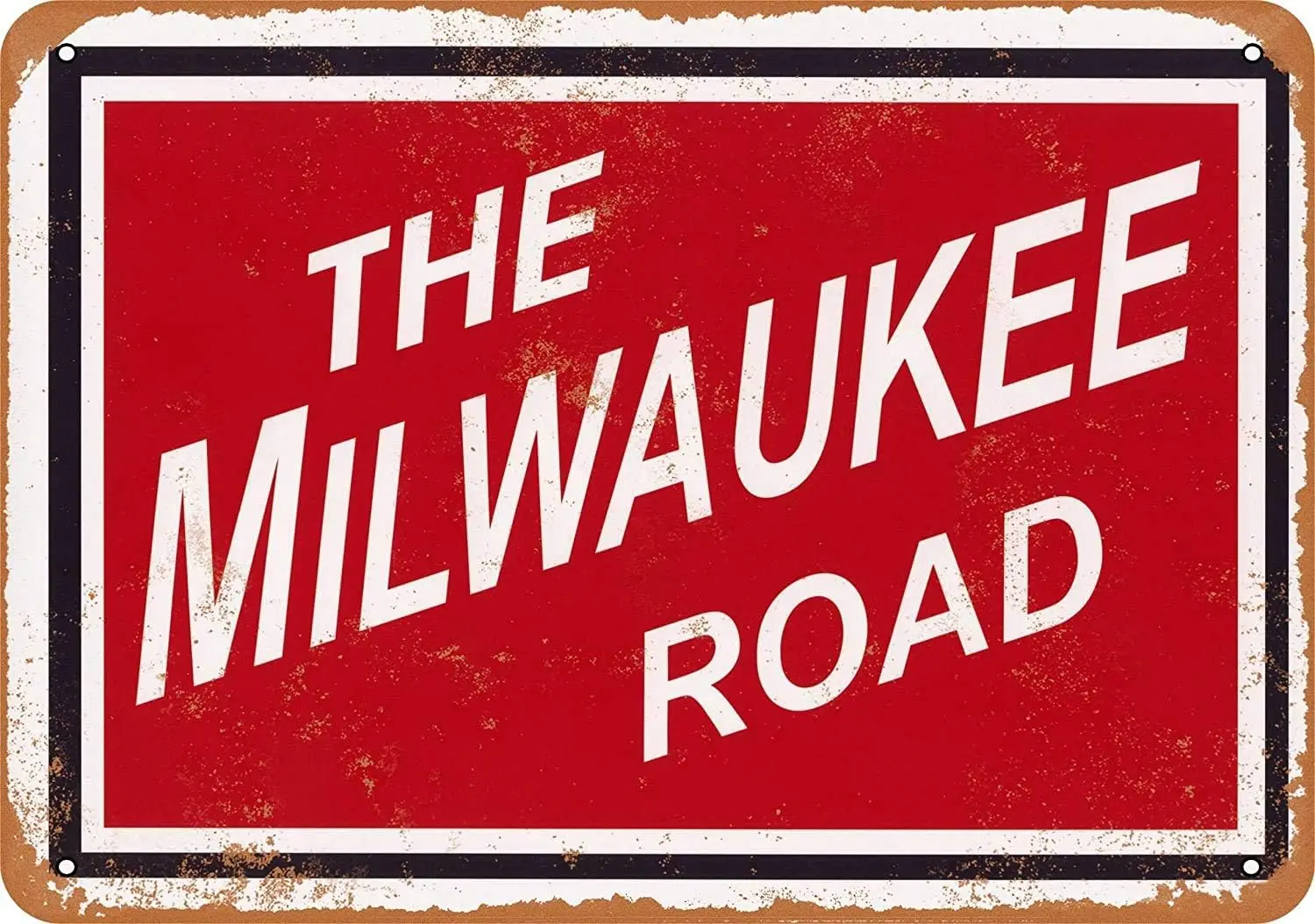 1p,The Milwaukee Road 2 Metal Tin Sign  Vintage Wall Decor