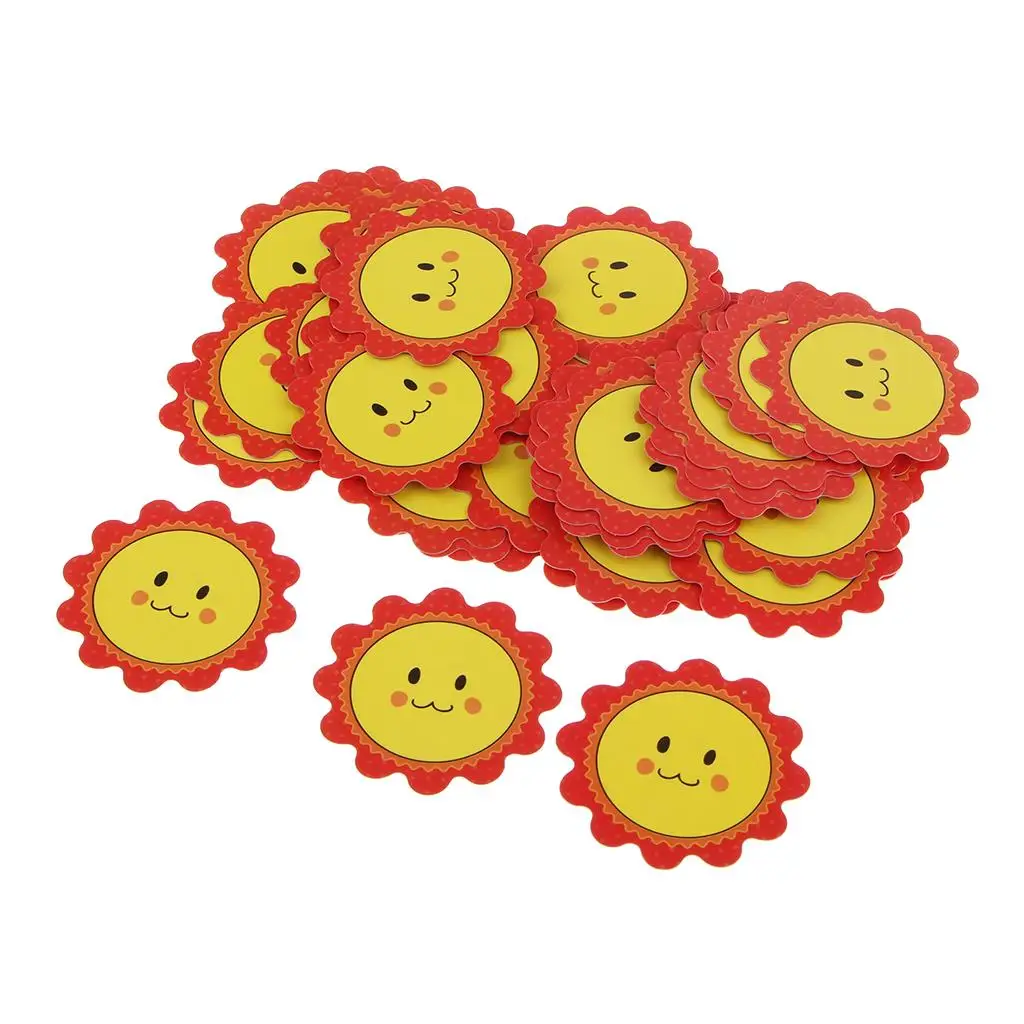 Eco-friendly Sunflower Sticker Cards Classroom Prize Supplies Early Learning Flash Cards for Children