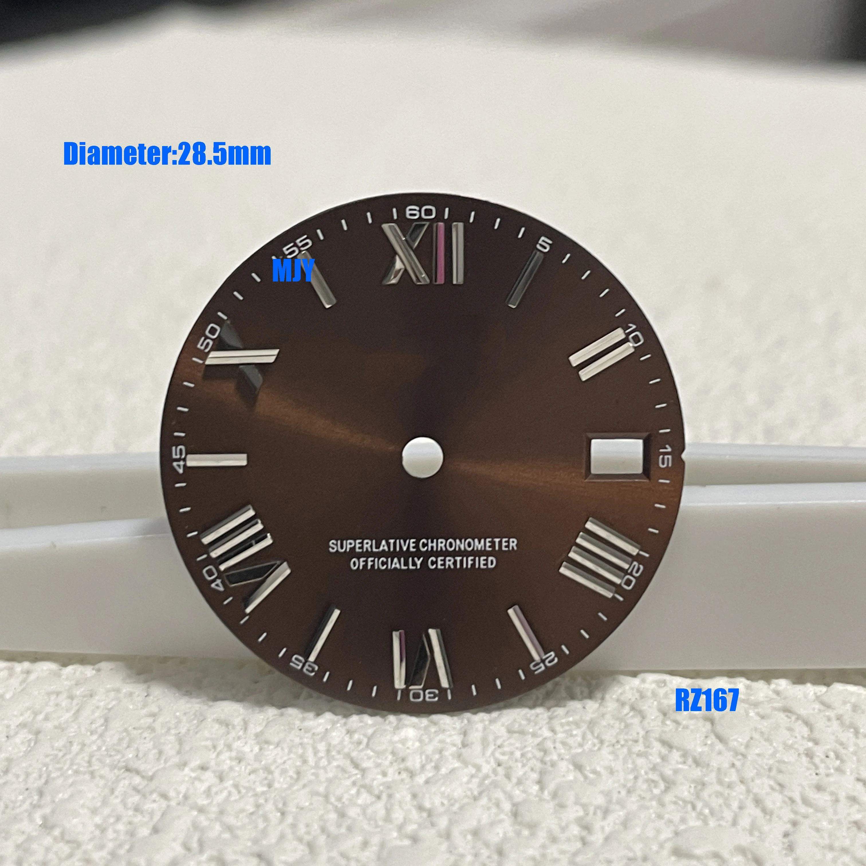 28.5 مللي متر أرقام رومانية أزرق أسود s شعار الطلب nh35 nh36 حركة فضية أوتوماتيكية لا مضيئة رومانية 29 مللي متر s قرص أخضر جميل S