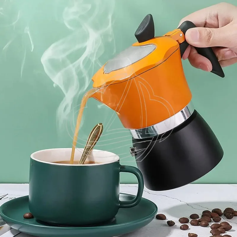 Mocha Pot Italian Extraction Hand Brew Coffee Pot Classic Aluminum Stovetop Coffee Maker Cuban Cafe Brewing Machine Home Office