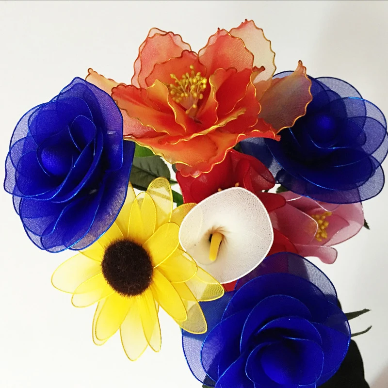 20Pcs Tensile Nylon Stocking DIY Ronde Flower Making Material Handmade Craft Accessory Wedding Home DIY Flower Garden Decoration