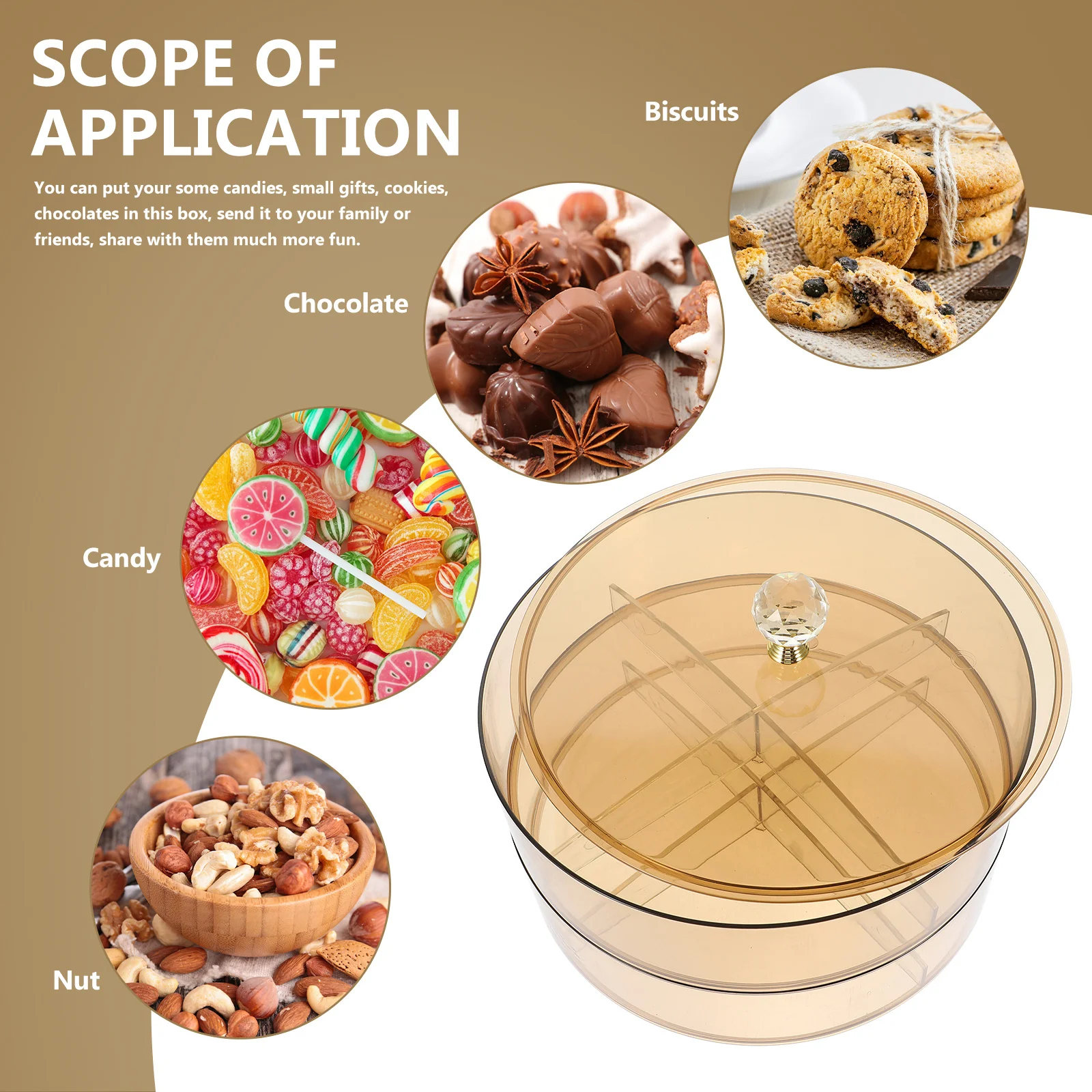 

PP Snack Storage Box Double Layer Lidded Compartment Design for Home Kitchen Picnic Camping Party Use Dried Fruit Box