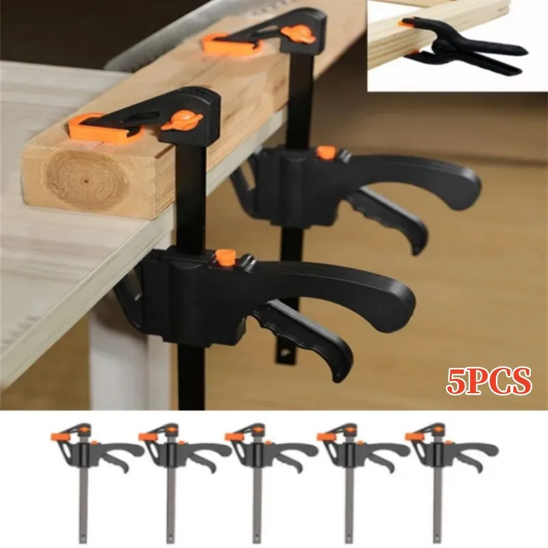 1/2/5Pcs 4 Inch Quick Ratchet Release Clip Kit Adjustable Handheld WoodWork Bar Clamp Spreader Gadget DIY Hand Woodworking Tools