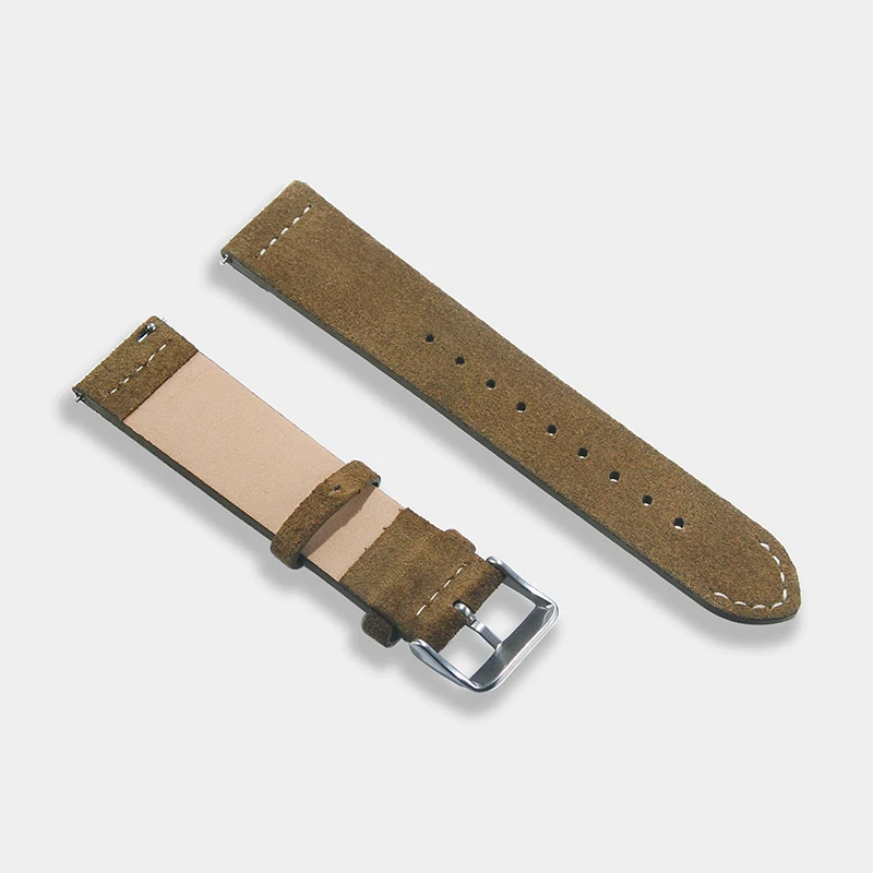 20 mm 22mm Genuine Vintage Suede Leather Watch Strap Band