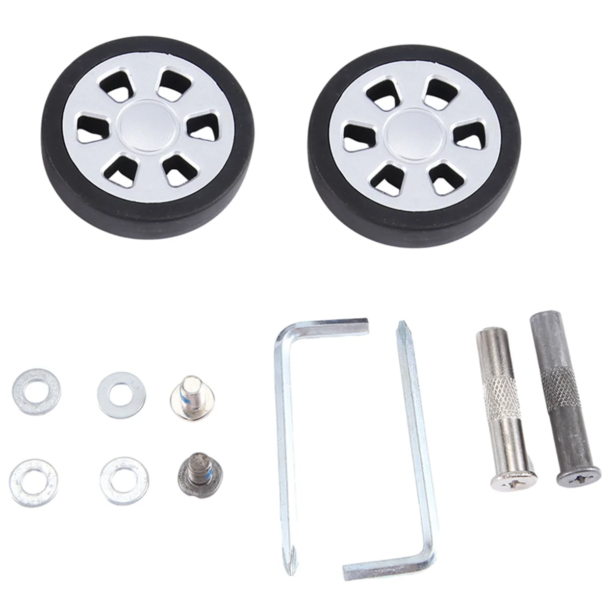 ABQR 55X12mm مجموعة من 2 عجلات بديلة لحقيبة الأمتعة، حقيبة الأمتعة PU عجلات دوارة محامل طقم تصليح