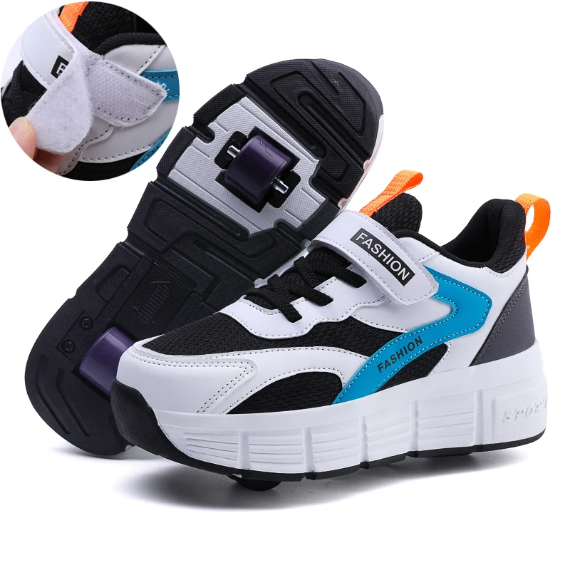 

Роликовые коньки для мальчиков и девочек 5-16 лет, съемные, с двойными колесами, для улицы, спортивные, дышащие, повседневные, для прогулок