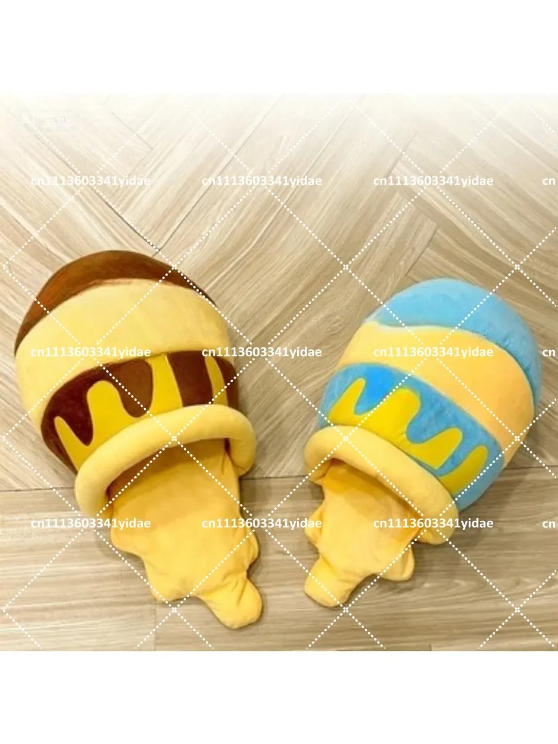 Cozy Cartoon Honey Pot Pet Nest Soft Fleece Warm Bed for Cats Dogs Autumn Winter