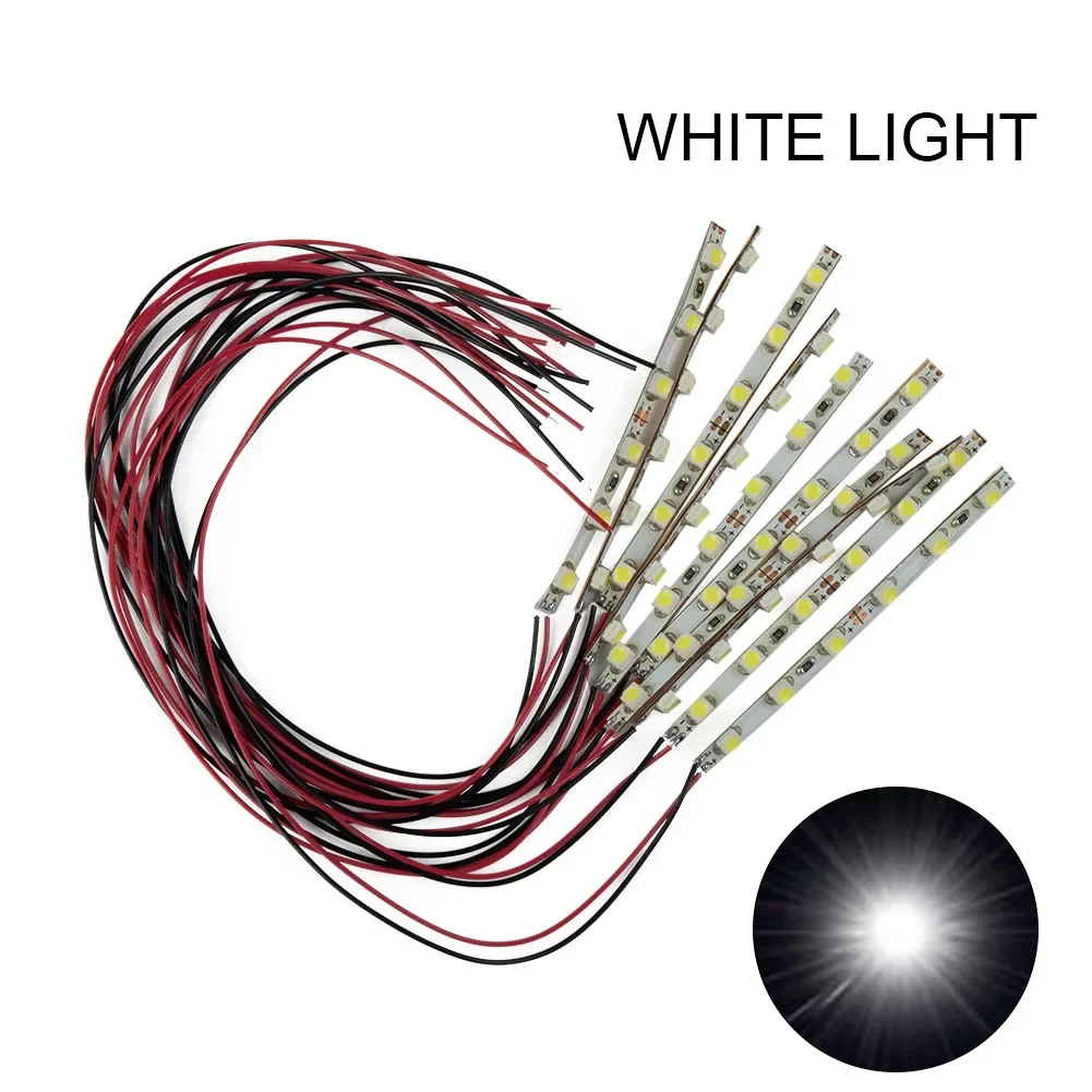 Bright & Efficient 10X Pre Wired White LED Strip Lights Perfect for Model Railway & Dollhouses Self adhesive Backing