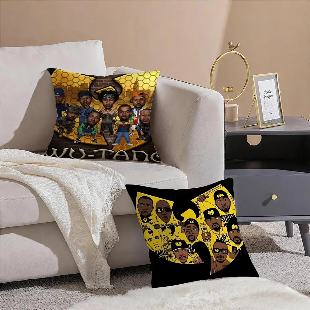 Hip Hop American Music Brand W-Wu Clan Tangs Cushion Cover Pillowcase Short Plush Invisible zipper Room Sofa Cushion Cover