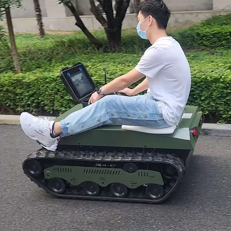 Crawler Dumper Truck Chassis with Stair Climbing Ability, Tracked Robot Platform for Fire Fighting and Rescue