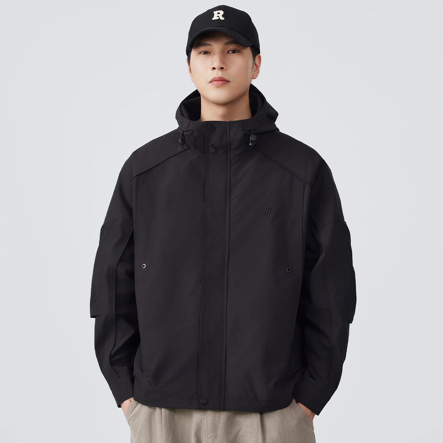 

Autumn Outdoor Hooded Jacket Men Fashion Techwear Loose Casual Cargo Jacket Cityboy Streetwear Coat Outerwear Man Clothes