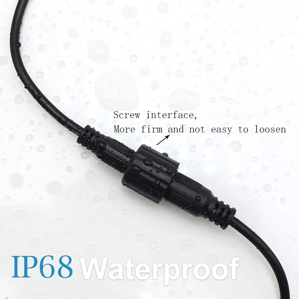 DC 12V Power Extension Cable Waterproof 2.1~5.5mm Male Female Extend Cord 1M 2M 3M 5M 10M IP67 IP68 Outdoor Wire For Solar Light