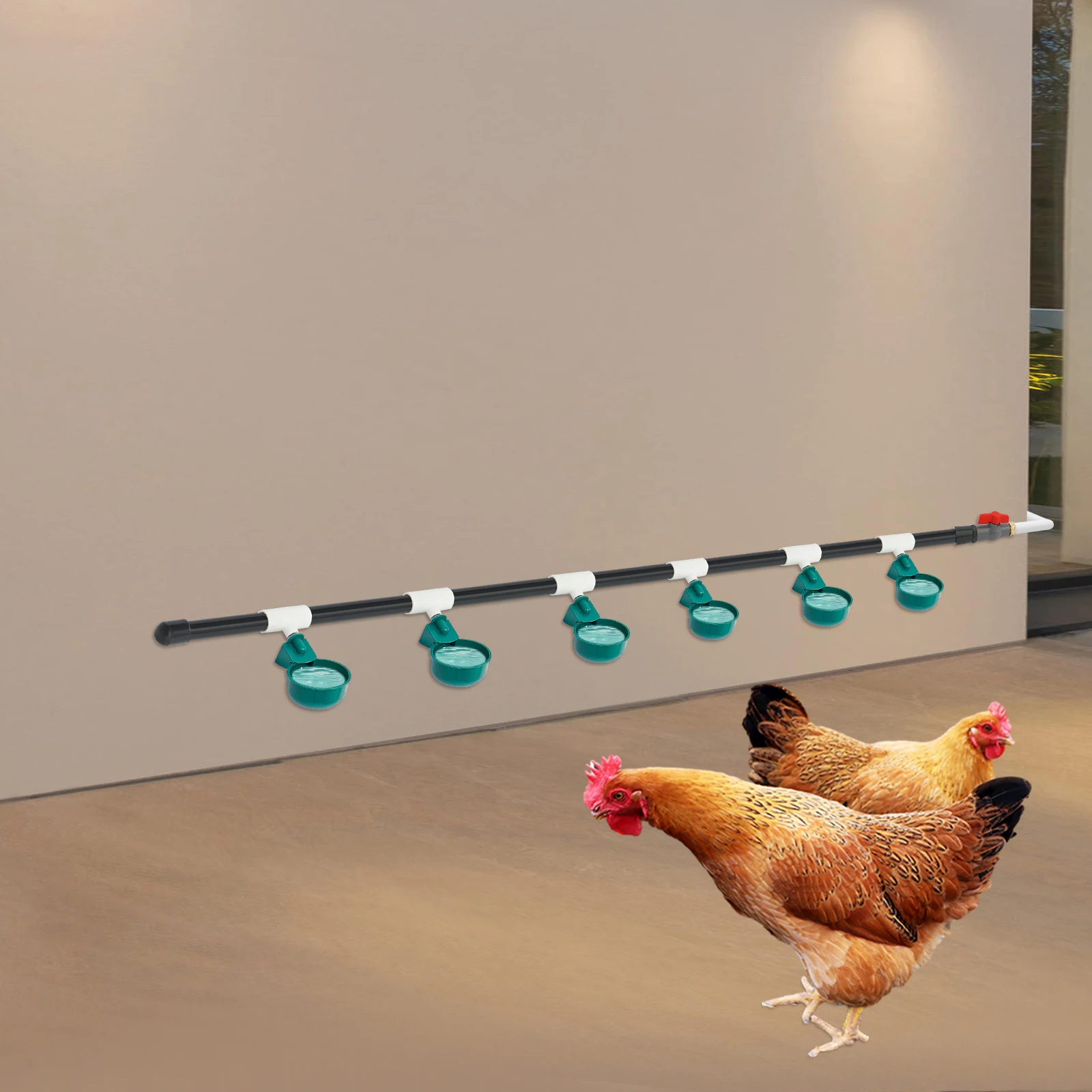 Hühnertrinker-Set, Wassertrinker, Verschleißfestigkeit, Hühner-Geflügeltrinker, 5,75 cm Durchmesser, Wachtel/Taube/Huhn für die häusliche Landwirtschaft – Detail 5