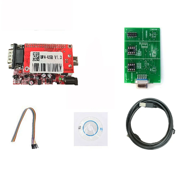 الوحدة الرئيسية لمبرمج UPA USB V1.3 & UPA-19 - مجموعة ضبط رقاقة ECU الكاملة مع 19 محولًا لبرمجة EEPROM/Flash للسيارات