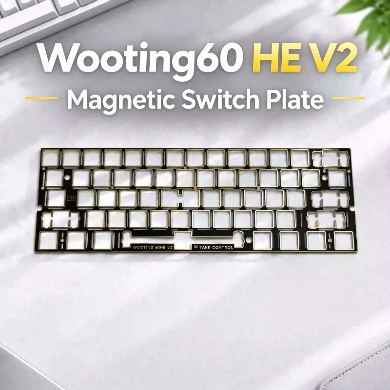 Wooting60 HEv2 Magnetic Switch Keyboard Positioning Plate Customized ENIG Gold Carbon Fiber Board Sound Package Accessories DIY