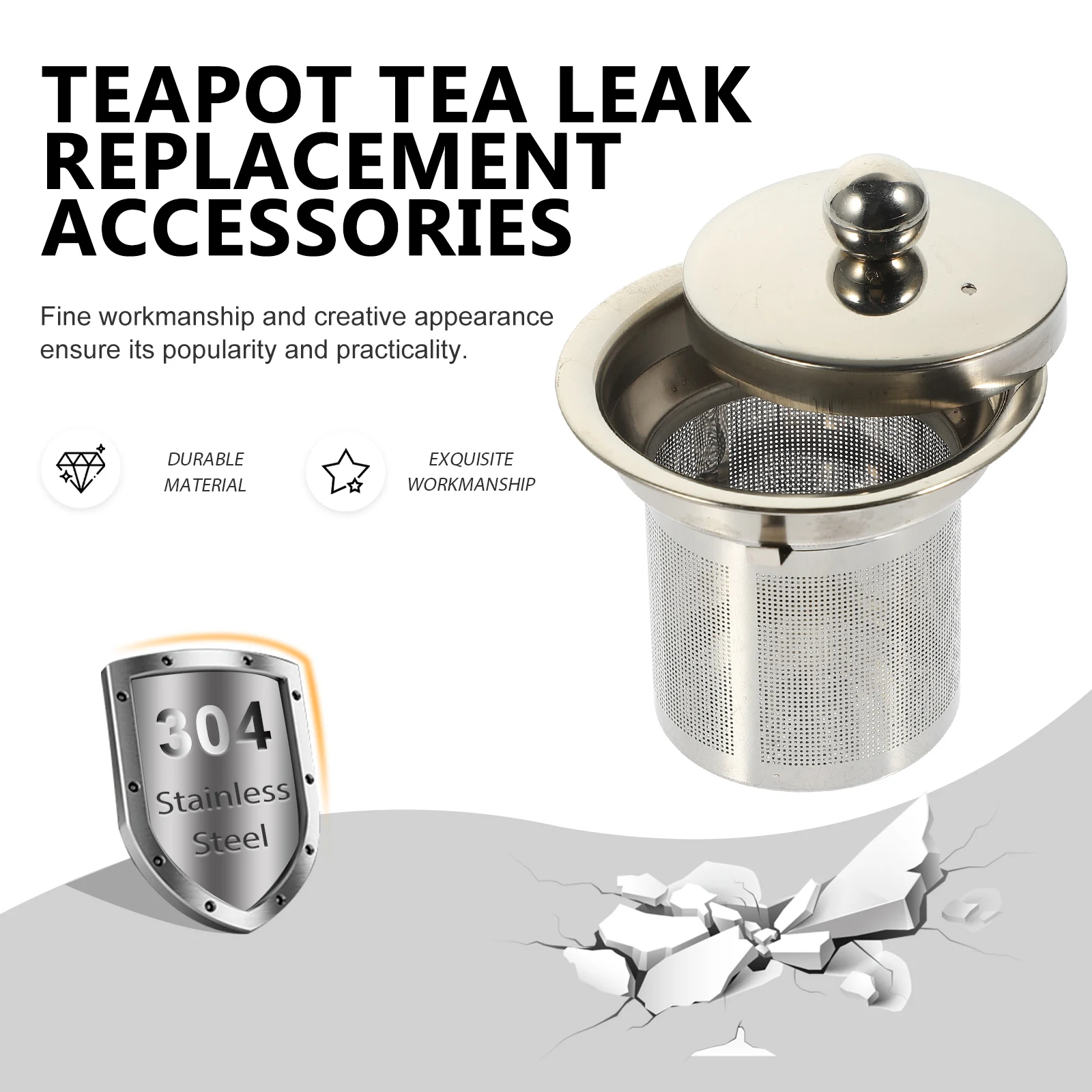 Tea Leak Teapot Strainer Coffee Machines Home Infuser Lids Stainless Steel Infusers Insert Tea Pot Accessories Tea Filter Mesh