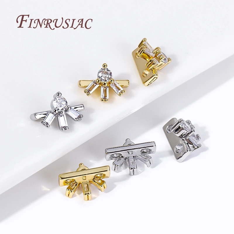 18 Karat vergoldete Multi-Designs Zirkon Blume Spacer Bars 2/3 Löcher Separatoren für Strang Perlen Schmuck herstellung Zubehör