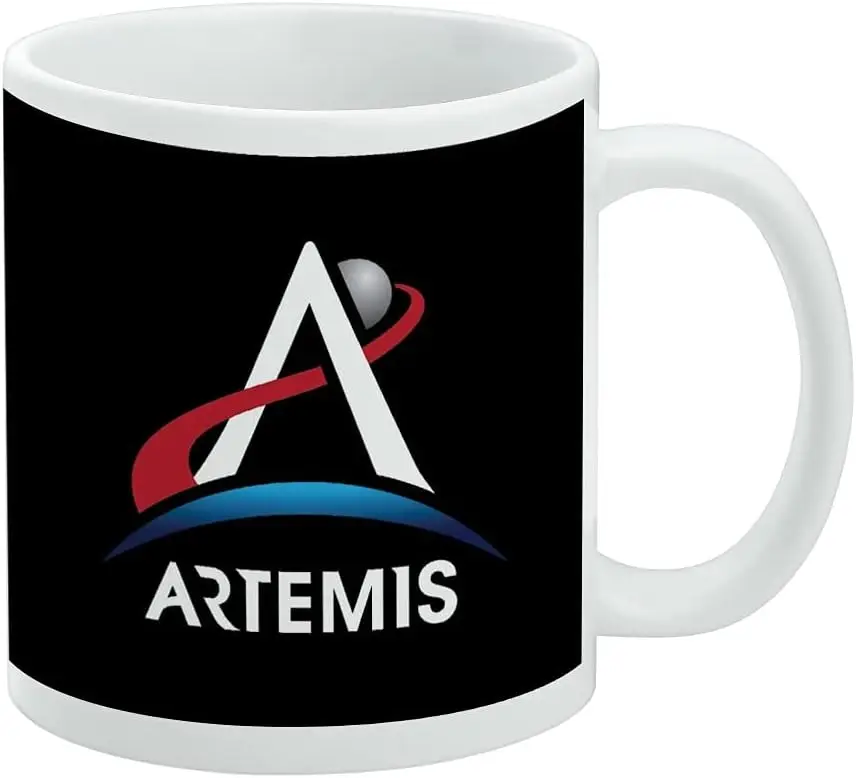 GRAPHICS & MORE Artemis Moon Logo Ceramic Coffee Mug, Novelty Gift Mugs for Coffee, Tea and Hot Drinks, 11oz, White