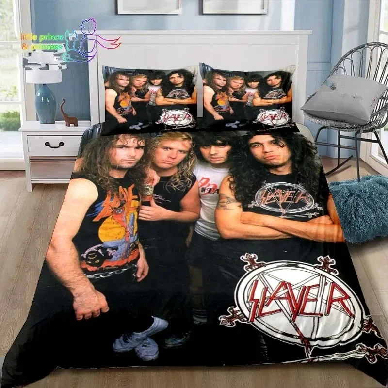Slayer Heavy Metal Band Comfortable Duvet Quilt Cover Pillowcase Bedding Set Children Bedroom Decoration Home Textile