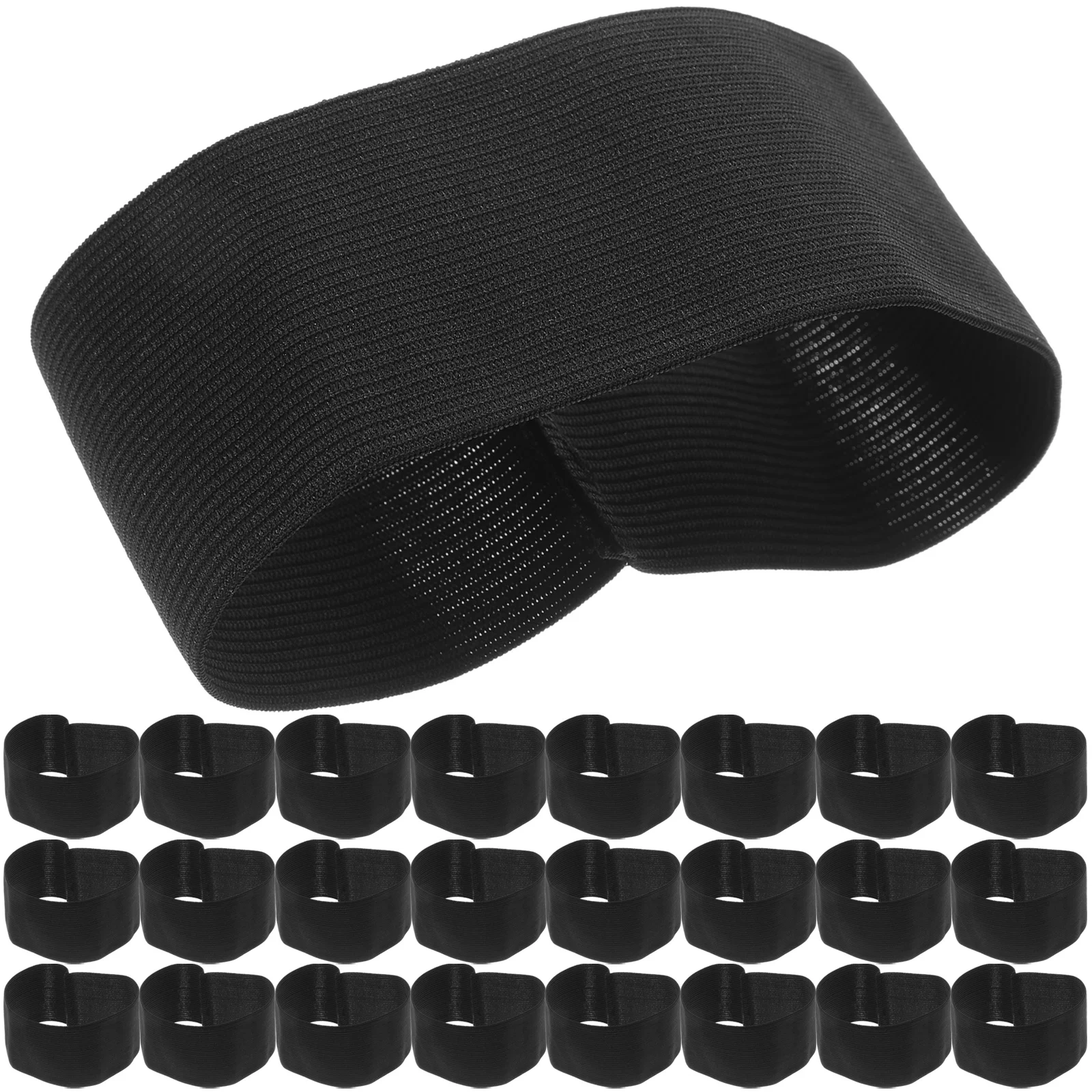 25 Pcs Black Mourning Belt Arm Band For Football Death Prayer Memory Armband Funeral Elastic