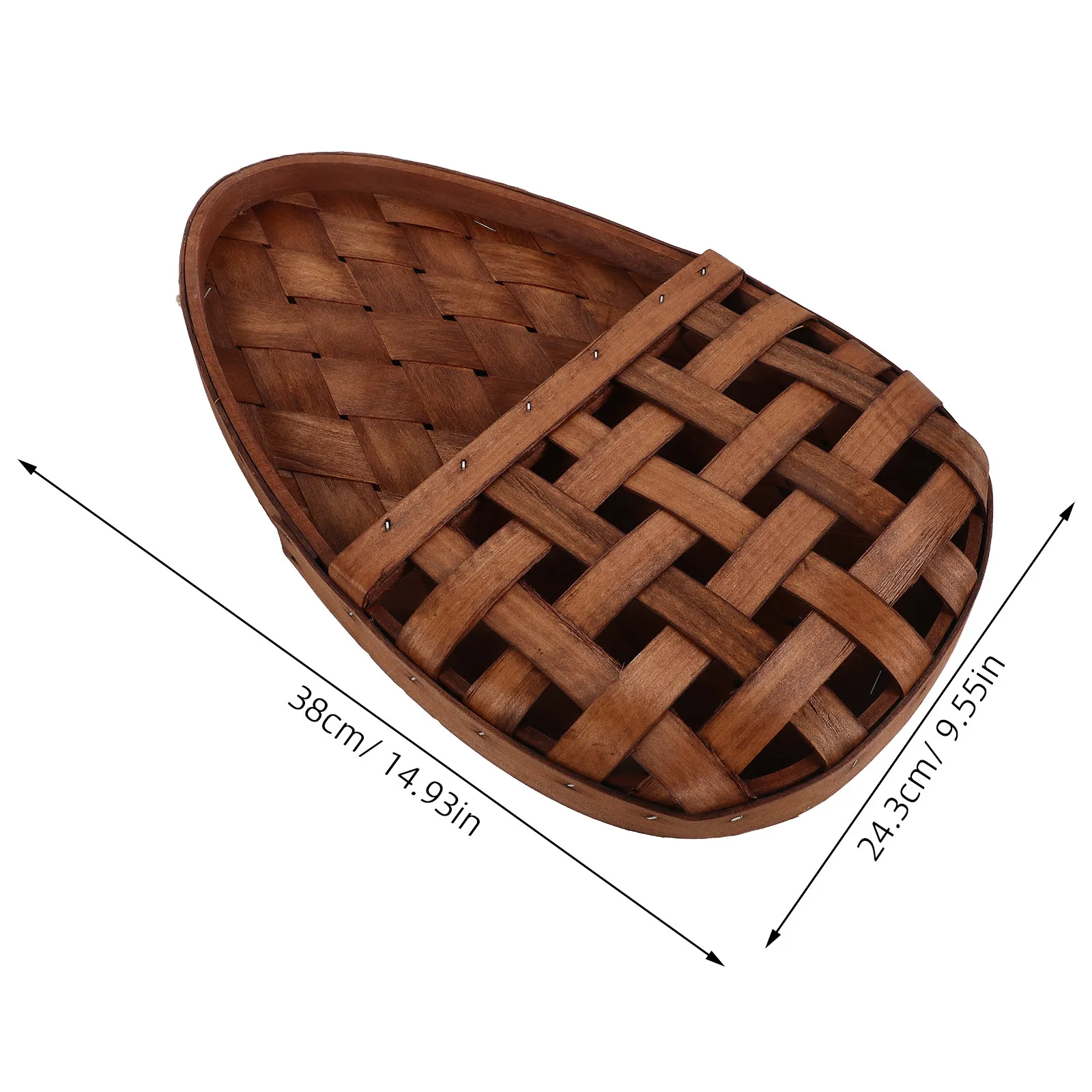 Woven Wall Hanging Wood Basket Rustic Farmhouse Flat Back Flower Holder Decorative Wall Pocket Vase for Dried Fresh Floral