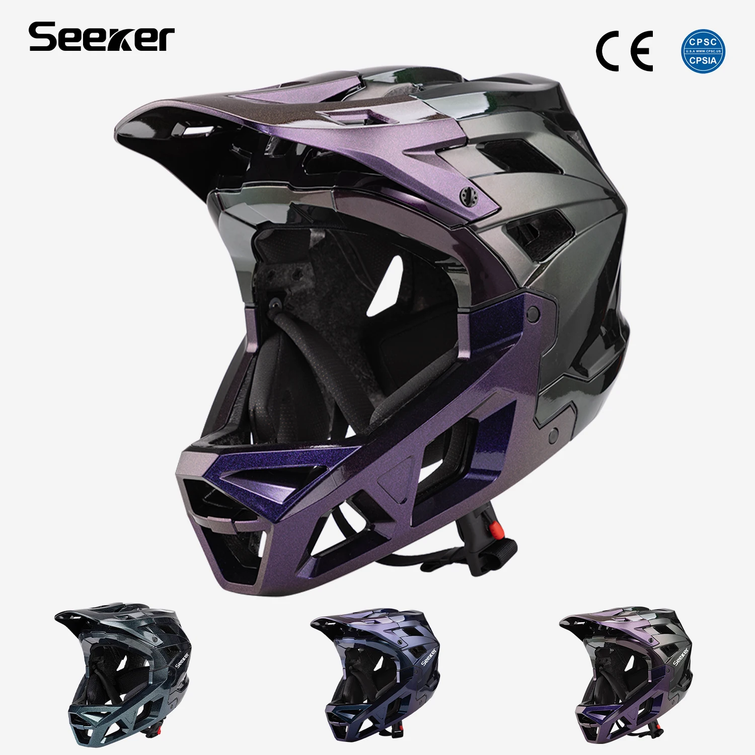 

Велосипедный шлем SEEKER для даунхилла, цельный, для езды по бездорожью, мужской и женский, для активного отдыха, защитный шлем для спорта на открытом воздухе