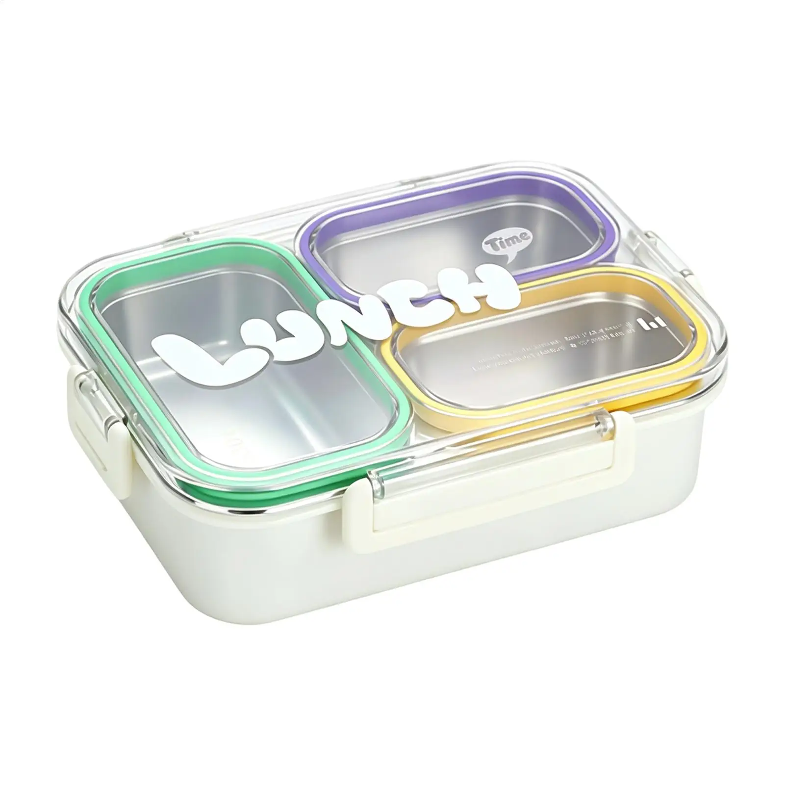 Stainless Steel Lunch Box Divided Leak-proof School Child Snack Box With Tableware Portable Lunch Box For Office Food Storage view 2