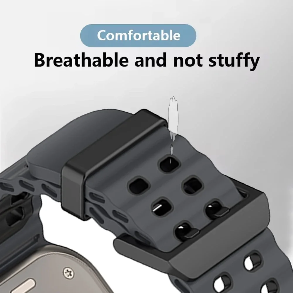 Silicone Strap For Apple iWatch series 10 9 8 7 6 SE Band For Apple Watch Ultra 2 49mm 46mm 45mm 44mm Bracelet Breathable Bands