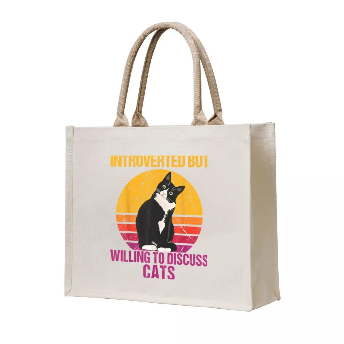 

Introverted But Willing To Discuss Cats Tote Bag tote bag men eco bag folding shopping logo shopper women