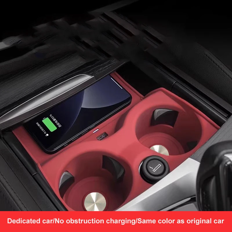 Silicone Car Central Control Wireless Charging Pad For BMW 3 4 5 Series X3 X4 G01 G02 G20 G22 G30 Water Cup Holder Non-slip Mat