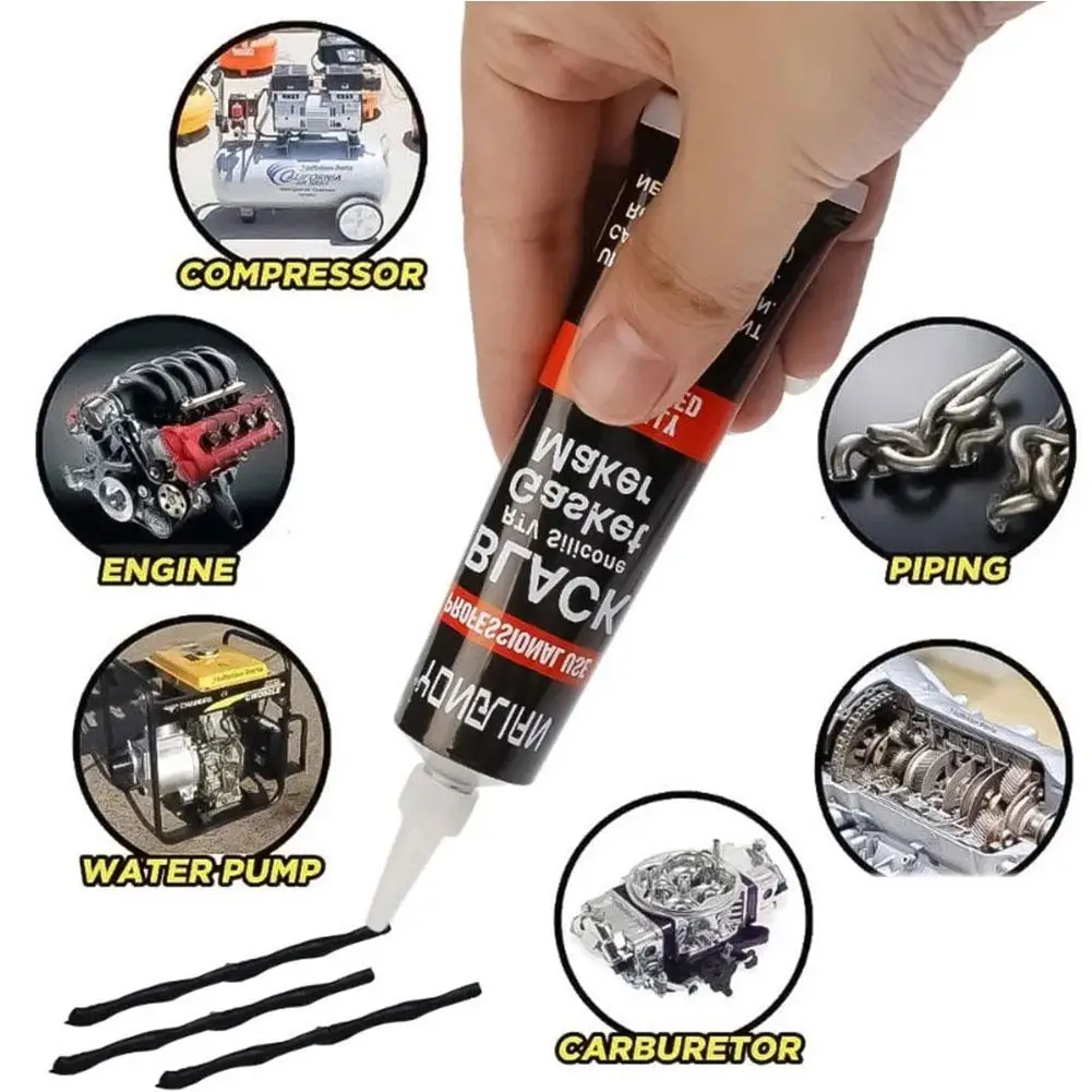 1pc Motor Gasket Sealant Automotive Engine Sealant Adhesive High Temperature Black RTV Silicone Gasket Maker Car Glue