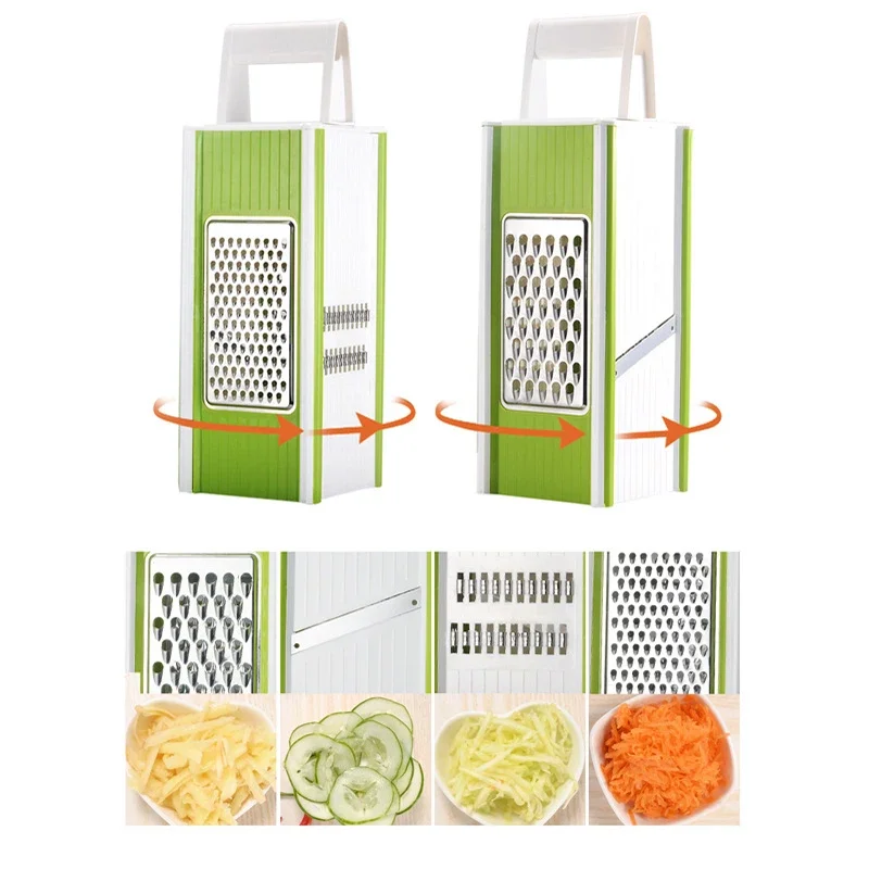 5in1 Vegetable Grater & Square Cutter Manual Shredding Dicing Grating Compact Design Multifunctional Slicer Chopper Kitchen Tool