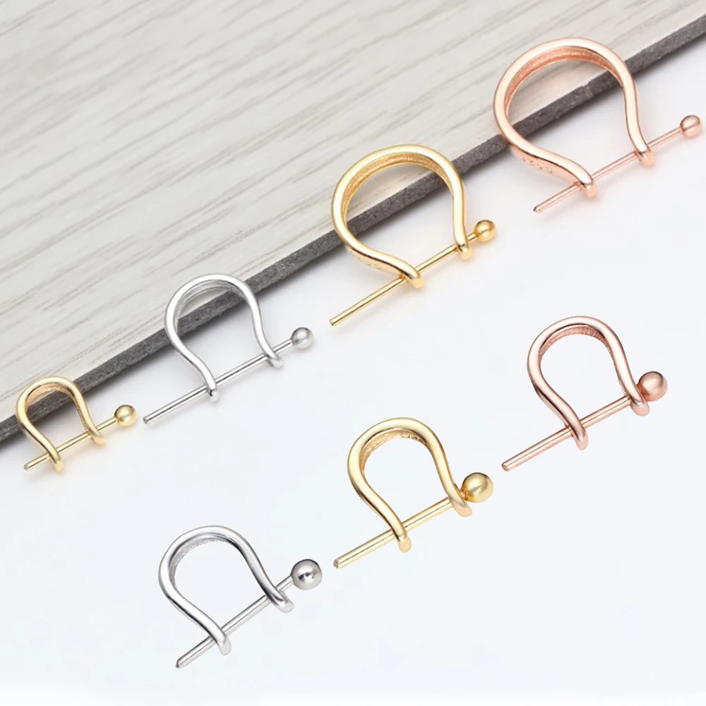 

2pcs 925 Sterling Silver Pinch Bail Connector Pendant Clasp Buckle For DIY Necklaces Jewelry Making Supplies Accessories Crafts