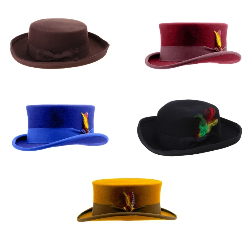 

Old-fashioned Top Hat Western Short-Brimmed Hat for Women Man Casual Wear Western Fedoras Man Women Unisex Wear Dropshipping