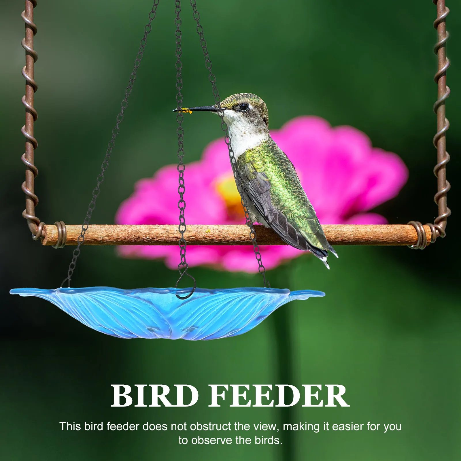 

Outdoor Hanging Glass Bird Feeder Decorative Garden Birds Feeder Bath Supply Hanging Bird Baths for Outdoors Birds Feeding Trays