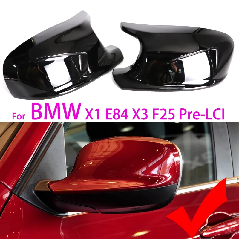 

X3 F25 Pre-LCI M style Rearview Mirror Cover Side Wing Rear View Mirror Case Cover Glossy Black For BMW X1 E84 2010 2011-2013