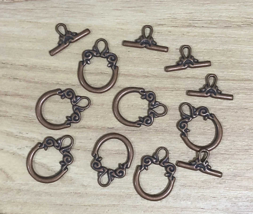 

20sets 19.6x14.5mm bar16.6x8.8mm Zinc Alloy metal Vintage toggle clasps HWYC0020