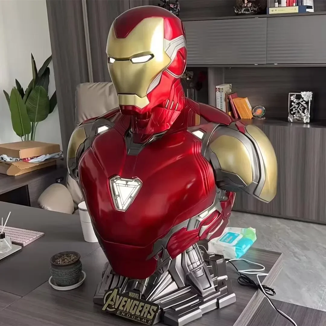 Mk85 1:1 Iron Man Glow Bluetooth Speaker Genuine Marvel The Avengers Large Statue Ornaments Theater Audio Collection Model Toys