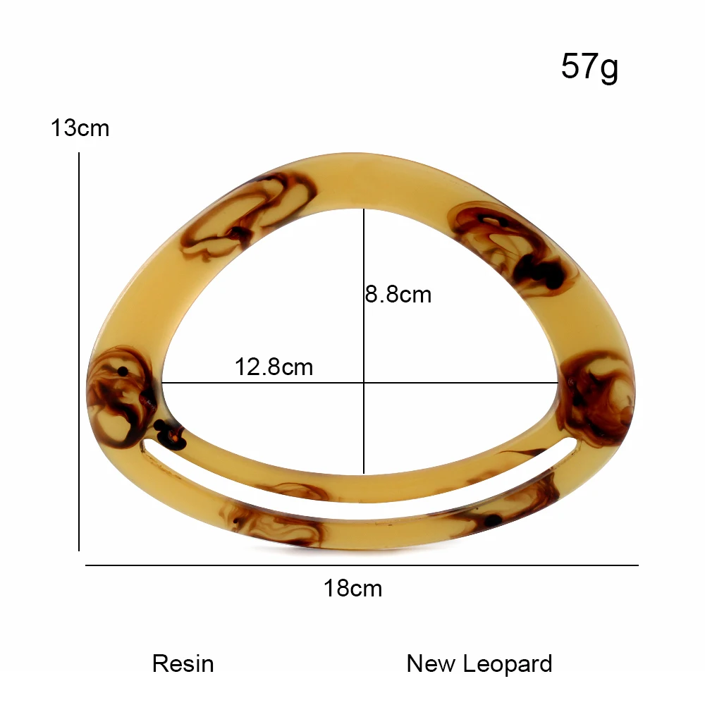 2-10-20PCS Happy Face Shape 18x13cm Leopard Resin Handle For Wristband Bags Handbag Decorative Handle Replacement Accessories
