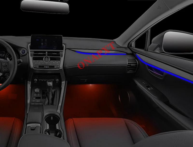 64 Colors Set For Lexus NX 2015-2020 Button Control Decorative Ambient Light LED Atmosphere Lamp illuminated Strip