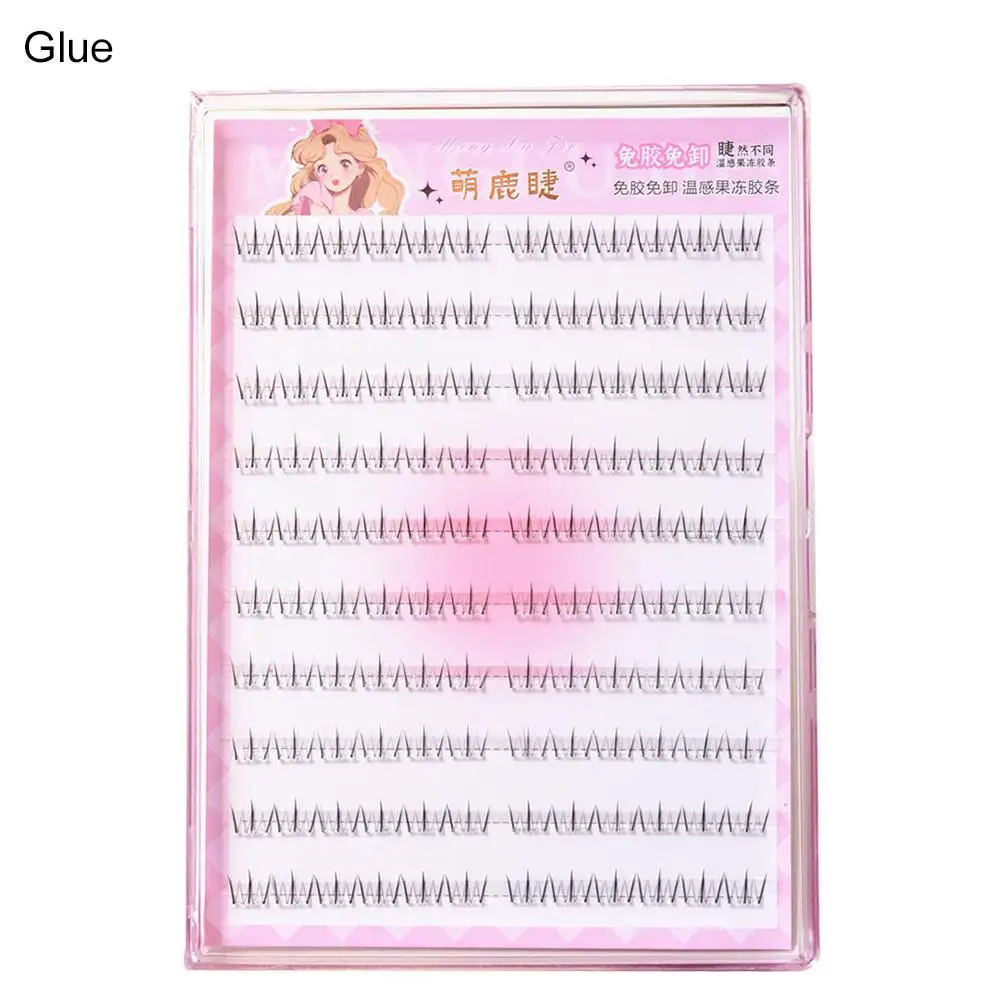 Nova cola de cílios inferiores livre segmentado clusters naturais banda fina fada cílios extensão ferramenta de maquiagem dos olhos para mulher