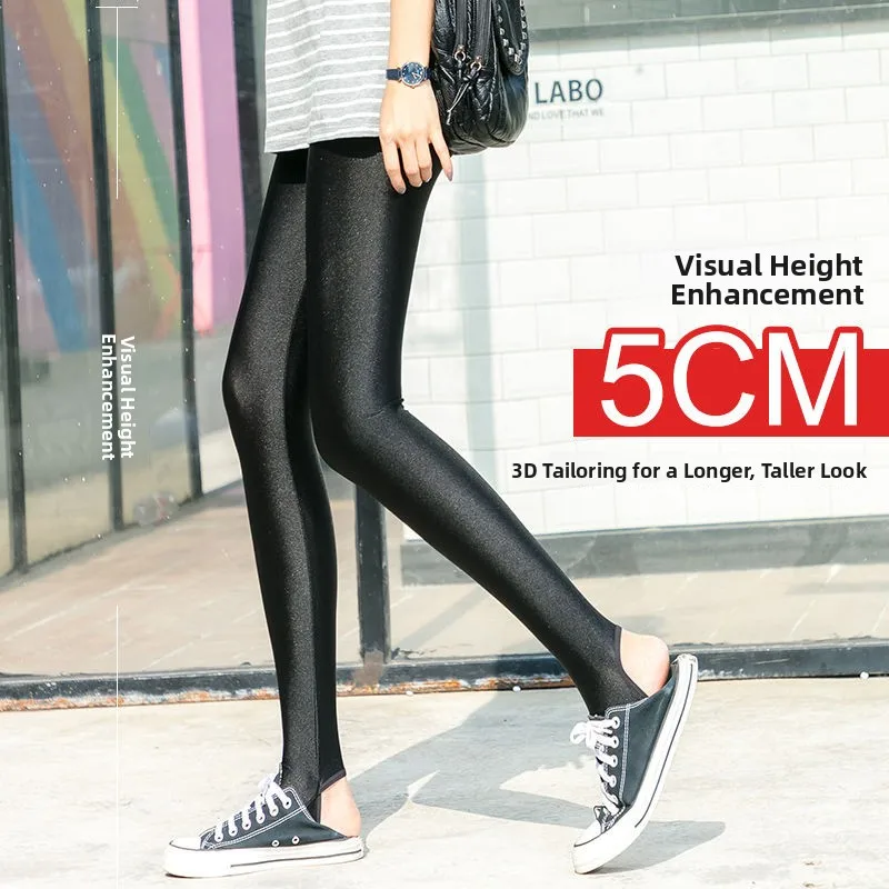 กางเกงโยคะผ้าไหมน้ำแข็งสำหรับฤดูร้อน กางเกงรัดรูปเอวสูงยืดหยุ่นบางเฉียบสำหรับผู้หญิง กางเกงขายาวเรียบเนียนสำหรับออกกำลังกายและสวมใส่ในชีวิตประจำวัน