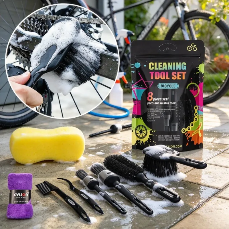 Comprehensive Bike Cleaning Kit Bicycle Wash Tool Set Chain Scrubber Brush Sponge MTB Road Motorcycle Drivetrain Maintenance