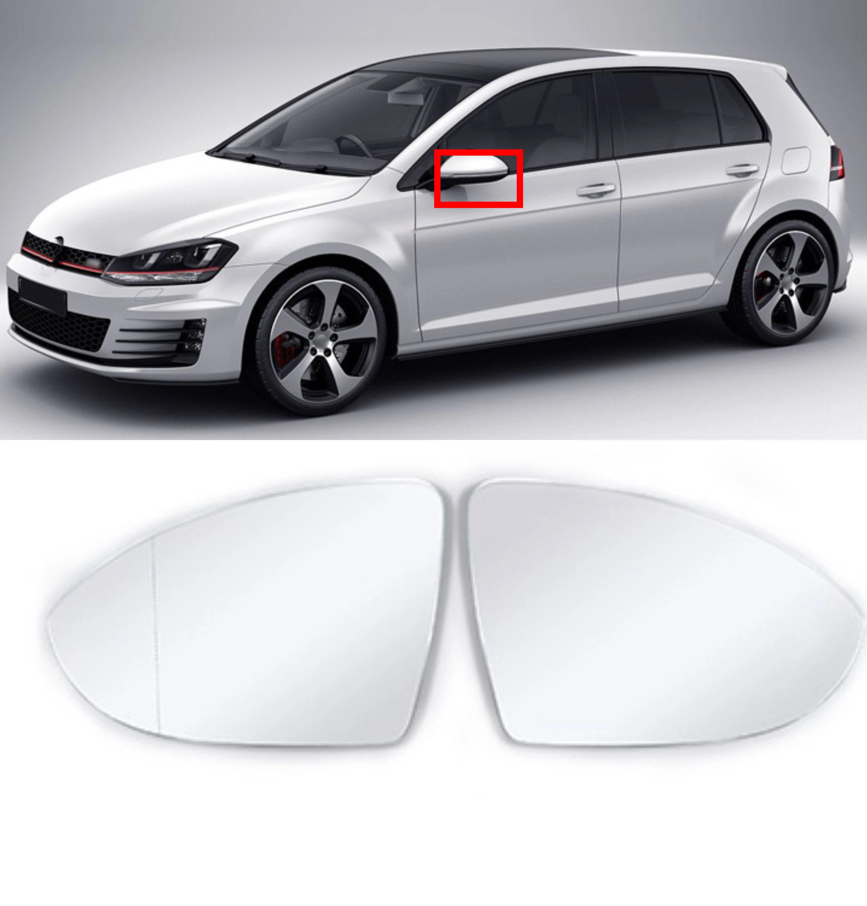 

Car Heated Wing Mirror Glass For Vw Golf Mk7 2013 - 2017 Wide Angle Rear View Rearview Accessories Driver Passenger Left Right