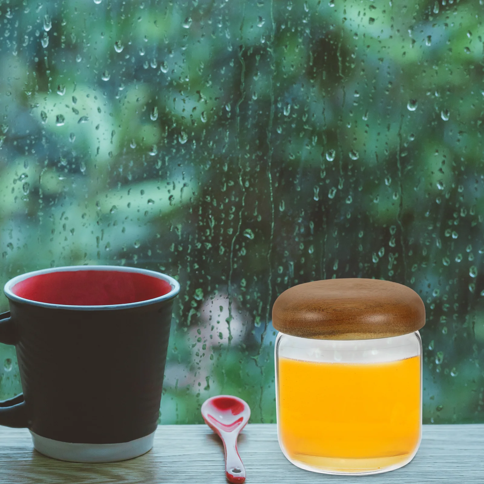 

380ml Glass Storage Jars Airtight Honey Containers Transparent Canisters Lids Food Grade Sealing Syrup Dispenser Kitchen Bottle