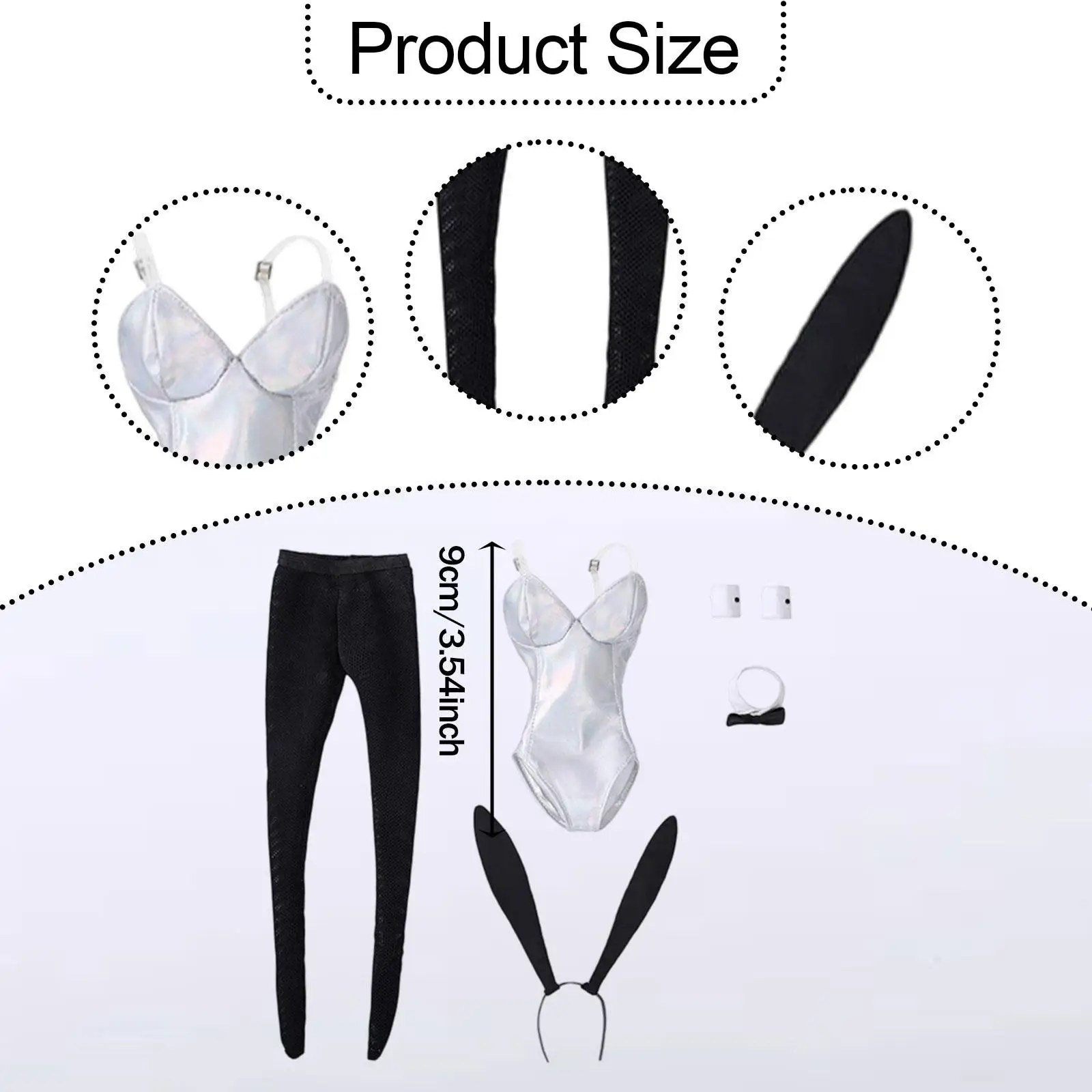 1:6 スケールミニチュアバニーガールコスチュームスタイリッシュなカジュアルコスプレアニメ役割衣装ボディスーツ 12 インチ女性人形フィギュア衣装