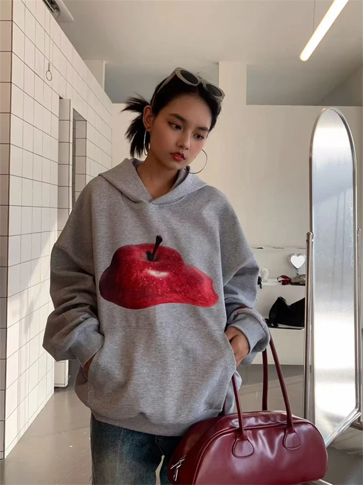 LOTDOOTN surdimensionné américain Sle rétro pull décontracté à manches longues manteau Sweat-shirt à la mode automne Cool confortable Harajuku pull