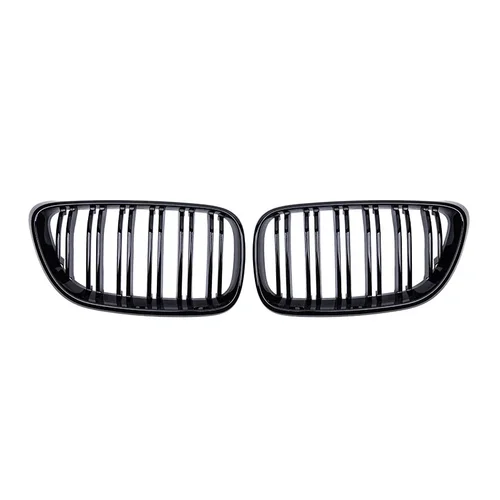 Imagen 2 del producto Rejilla delantera de riñón doble para BMW, accesorio de color negro con acabado brillante, estilo de carreras, modelos Serie 2: F22, F23, F87 y M2, años 2014 a 2018